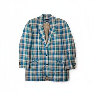 Hunter's Run Equestrian Vintage Plaid Blazer Riding Coat